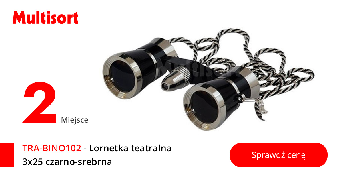 TRA-BINO102 - Lornetka teatralna 3x25 czarno-srebrna